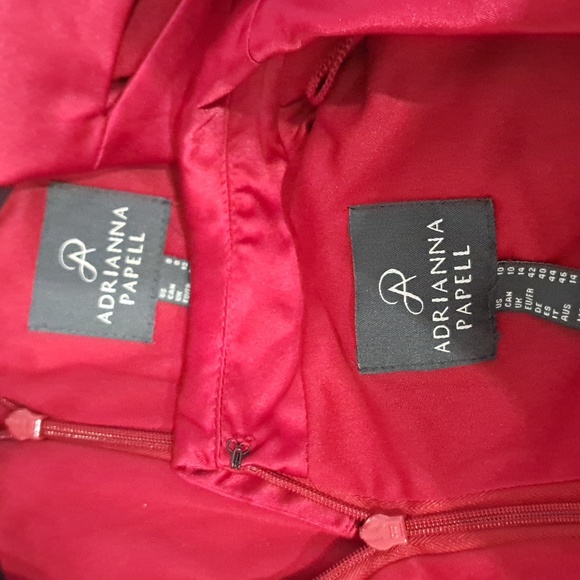 Adrianna Papell Red Crepe Tuxedo Gown - Picture 14 of 14